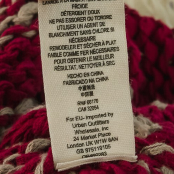 Free People Size XS Over And Easy Stripe Red Tan Scoop Dolman Sleeve Sweater - Picture 6 of 7